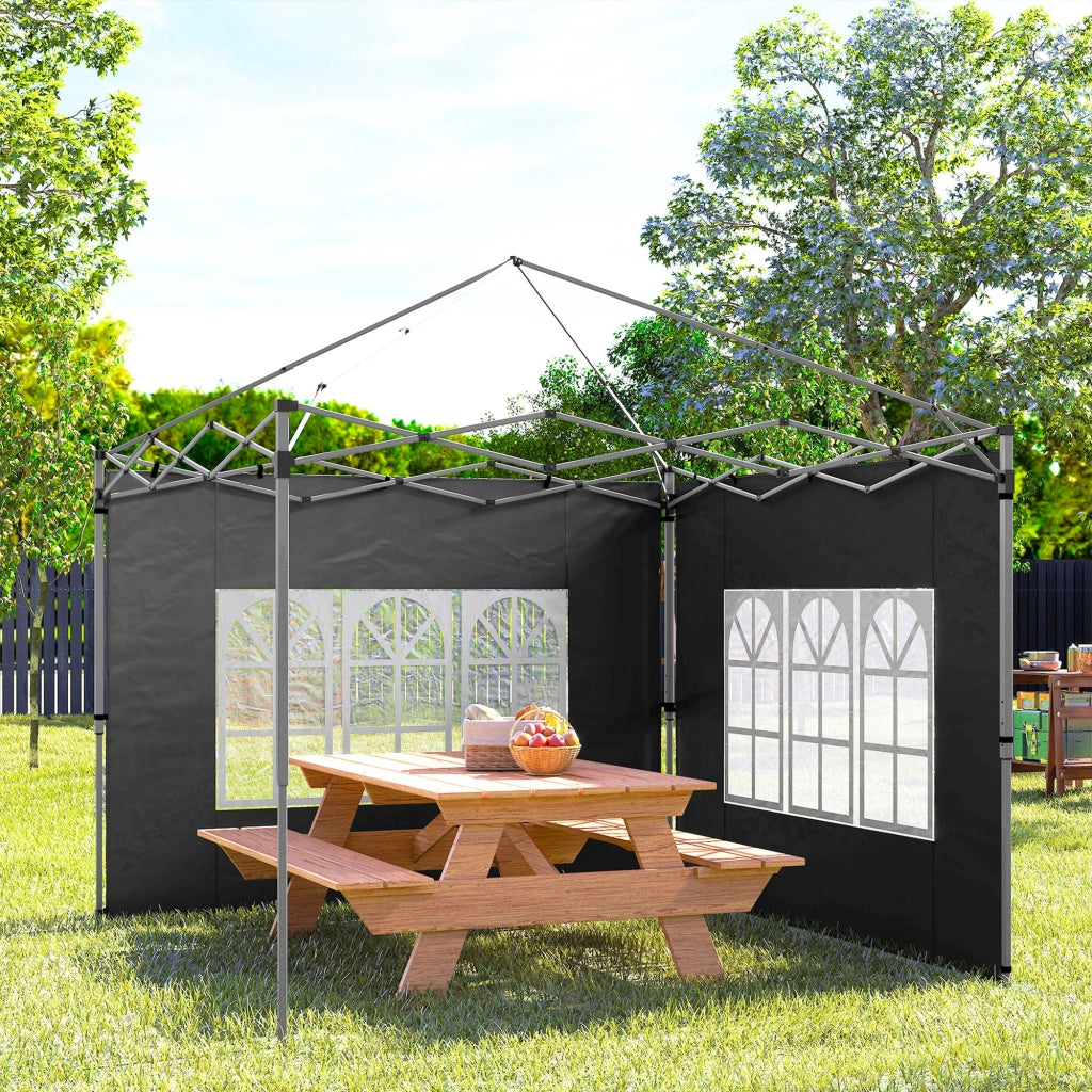 Parete laterale per gazebo 3x3 m ¨C Xylo ¨C con finestra 295x195 cm nero