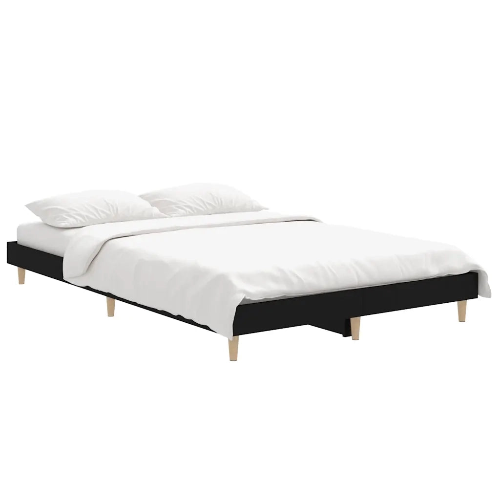 Letto matrimoniale | Letto per adulti | Giroletto Nero 120x190 cm in Legno Multistrato