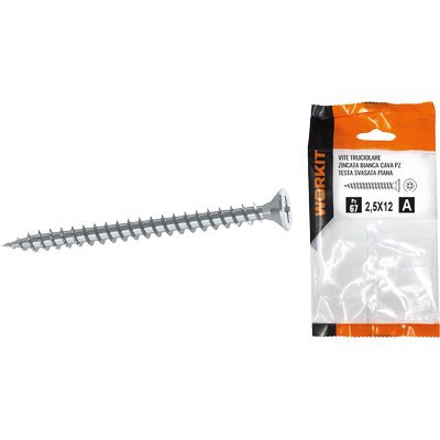 VITE TRUCIOLARE TSP ZINCATA BIANCA SELF WORKIT - CAVA PZ FILETTO INTERO MM 4,0X16 CF=PZ 44- 5 confezioni