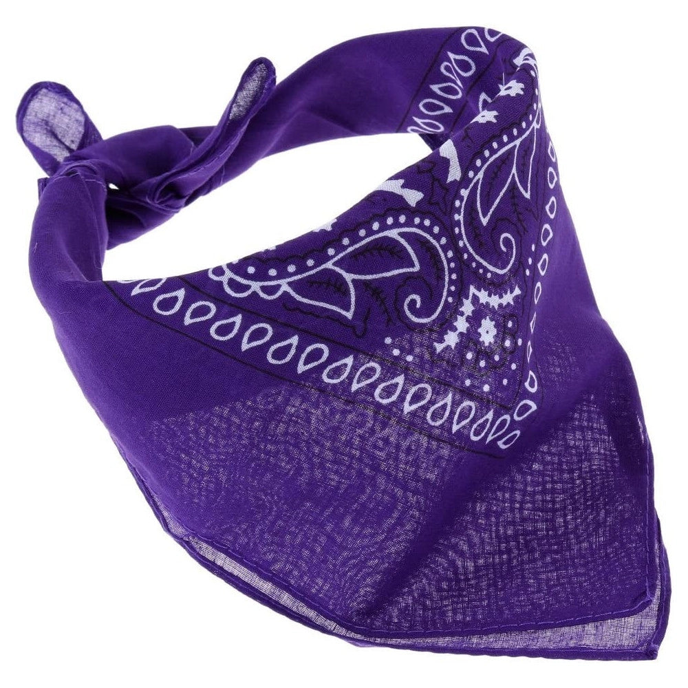 Trade Shop - Set Bandana Vari Colori Per Capelli Collo Sciarpa Fazzoletti Da Taschino Cotone -