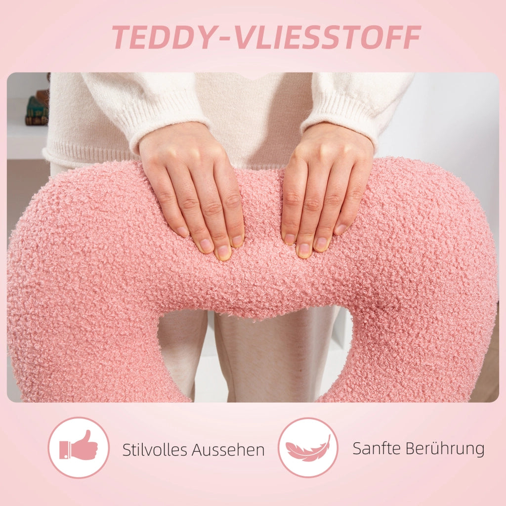 Sedia da ufficio girevole con schienale a cuore e altezza regolabile per studio in teddy fleece rosa