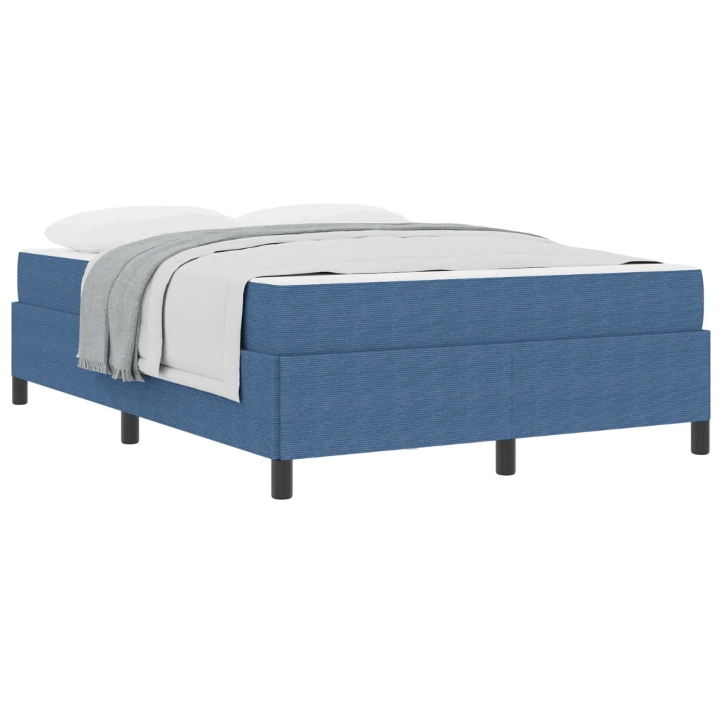 Struttura del letto con materasso Blu 160 x 200 cm Tessuto