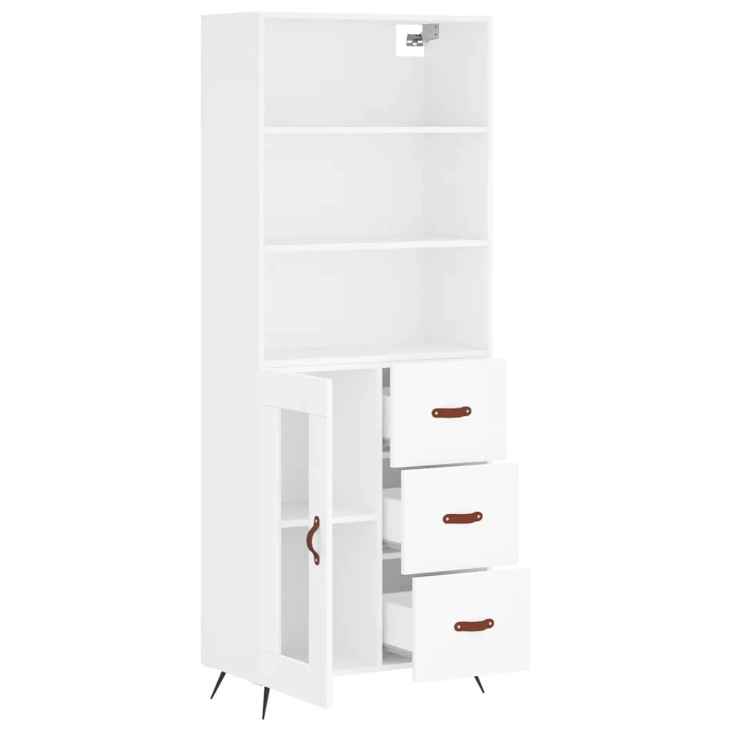Credenza | Madia | Buffet da pranzo | Armadio da pranzo Bianca 69,5x34x180 cm in Legno Multistrato