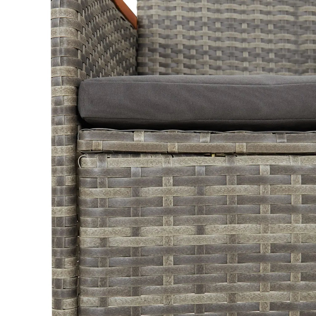 Set da Pranzo da Giardino 9 pz con Cuscini in Polyrattan Grigio 3157545