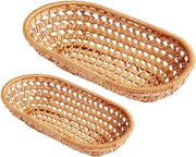 Set di contenitori per pane in rattan intrecciato da 2 - contenitori per frutta naturalmente tessuti per servire piatti, snack e altro