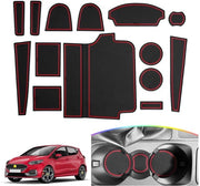 Pavimenti antiscivolo compatibili con Ford Fiesta ST MK8 2017-2023 2024 pavimenti in gomma per portiere (rosso)