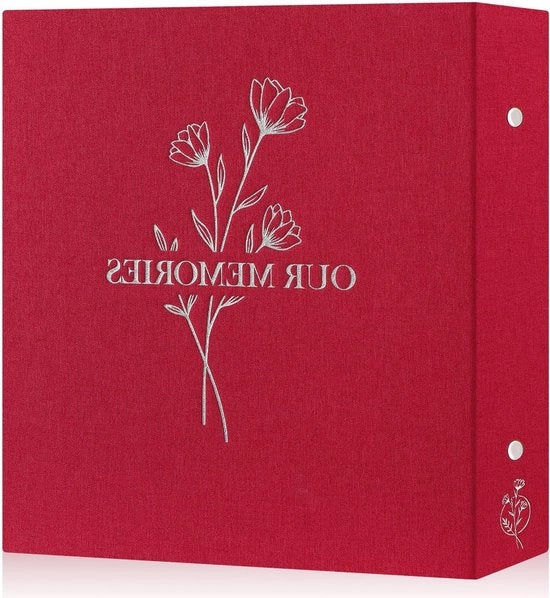 Album fotografico in lino - per 600 foto - rosso - 10 x 15 cm