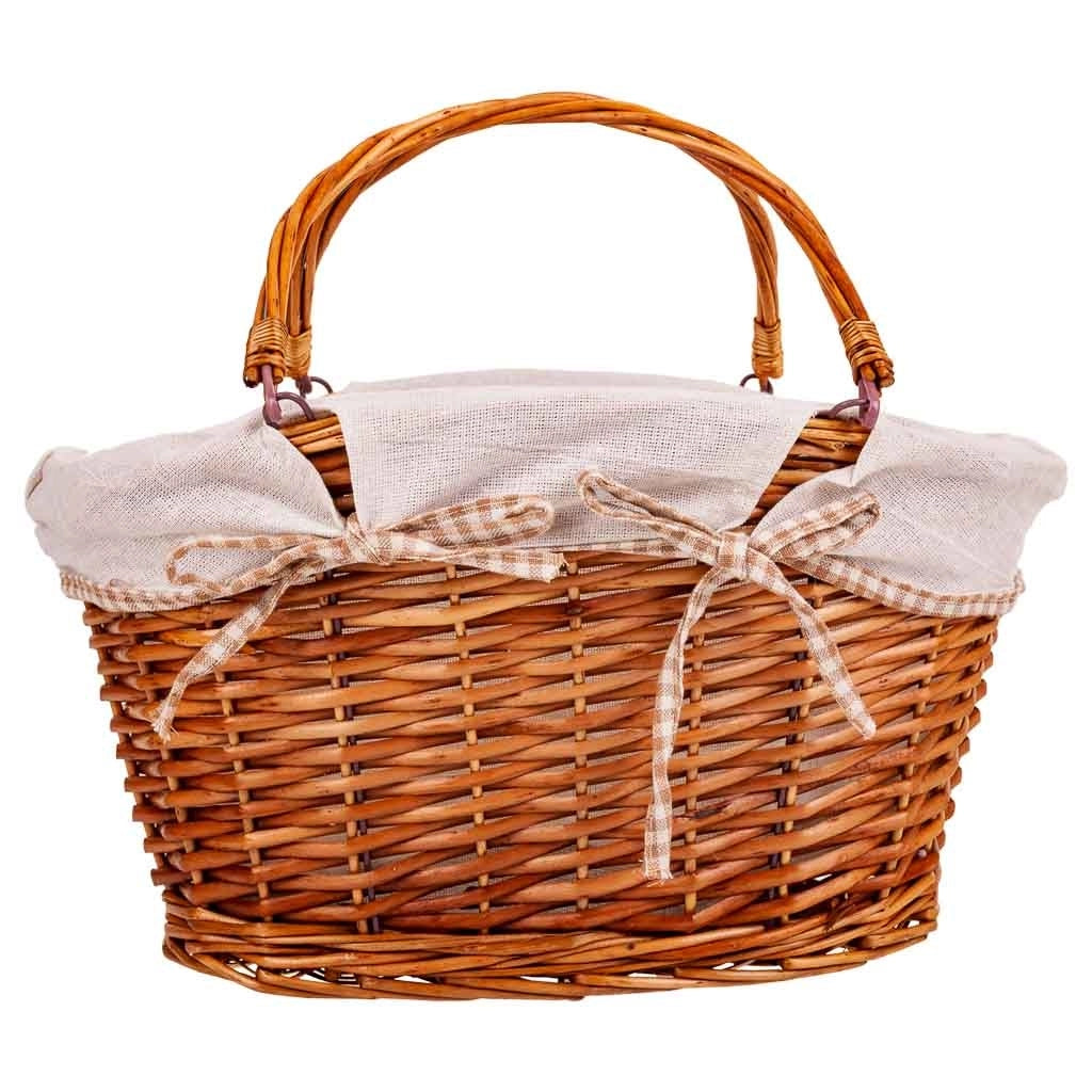 Cesto in vimini foderato 39x24x24/32h cm