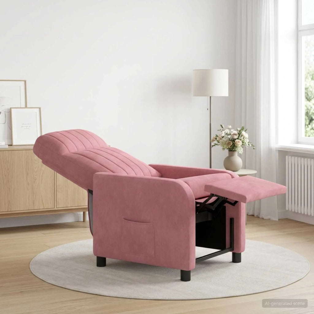 Divano Sedia-Poltrona reclinabile Rosa Velluto (V)