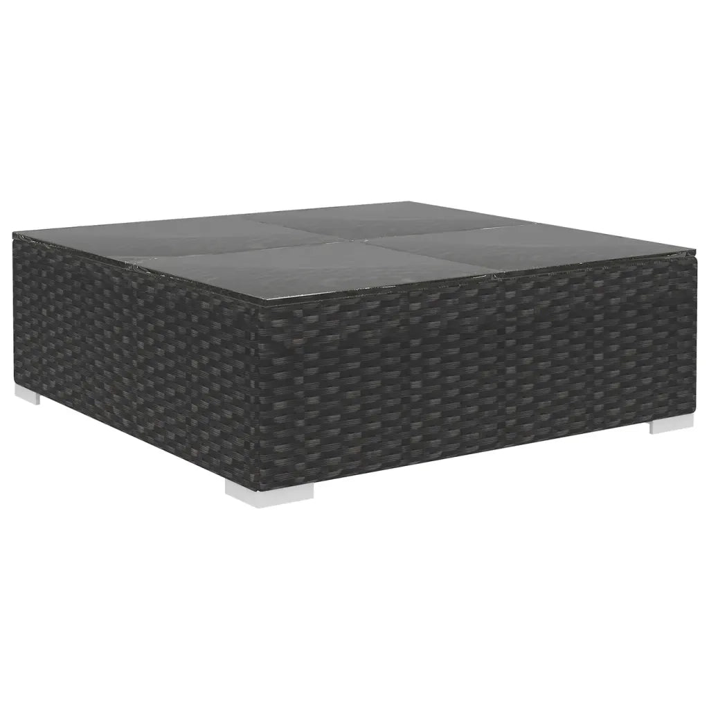 Set Divani da Giardino 5 pz con Cuscini in Polyrattan Nero 46784
