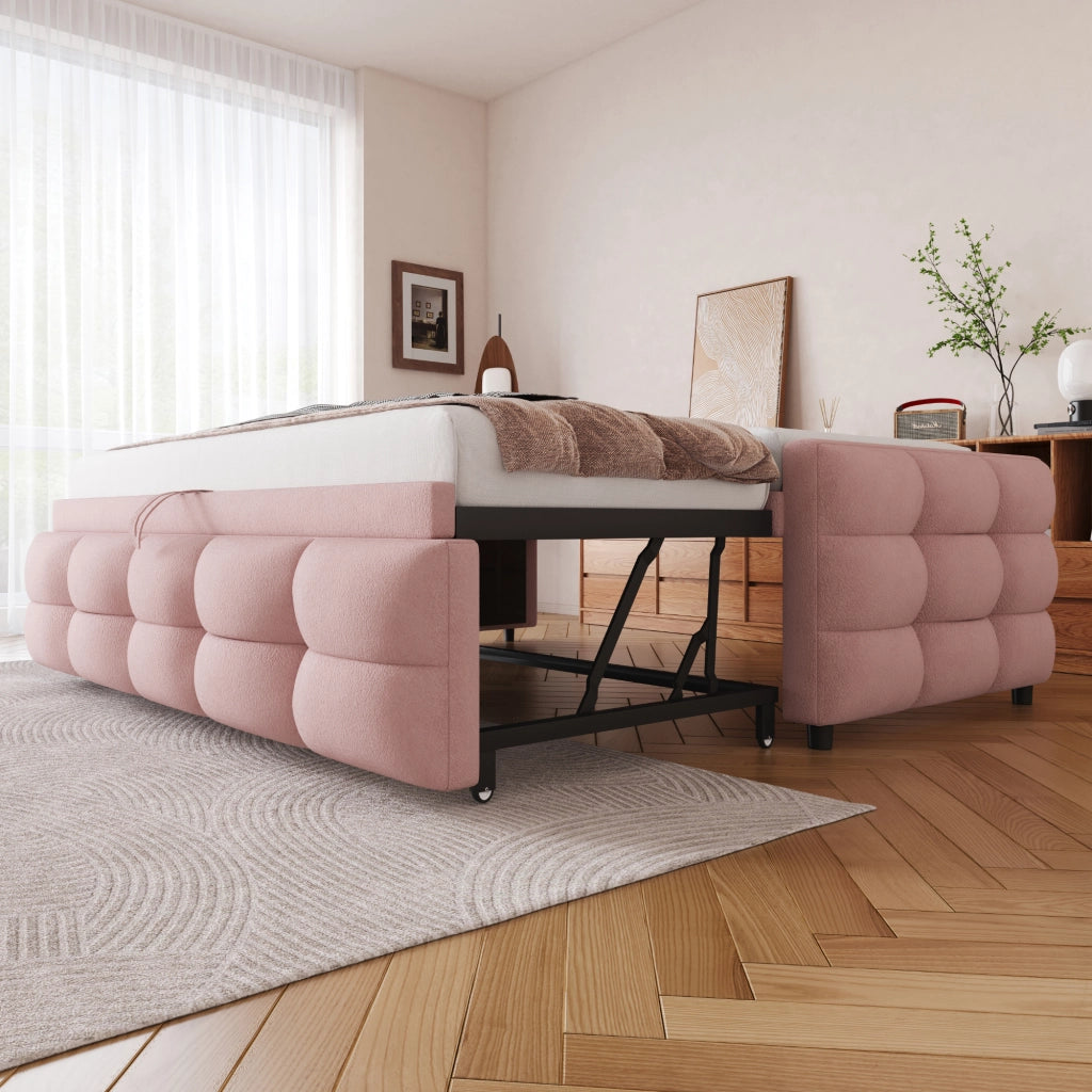 LETTO Combinato Estraibile 90/180x190 cm Teddy Rosa