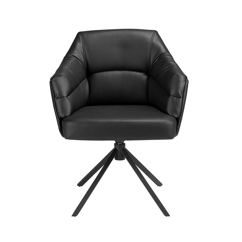 Sedia girevole in similpelle nera