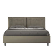 BS COM Letto matrimoniale con rete imbottito 160x190 similpelle cappuccino