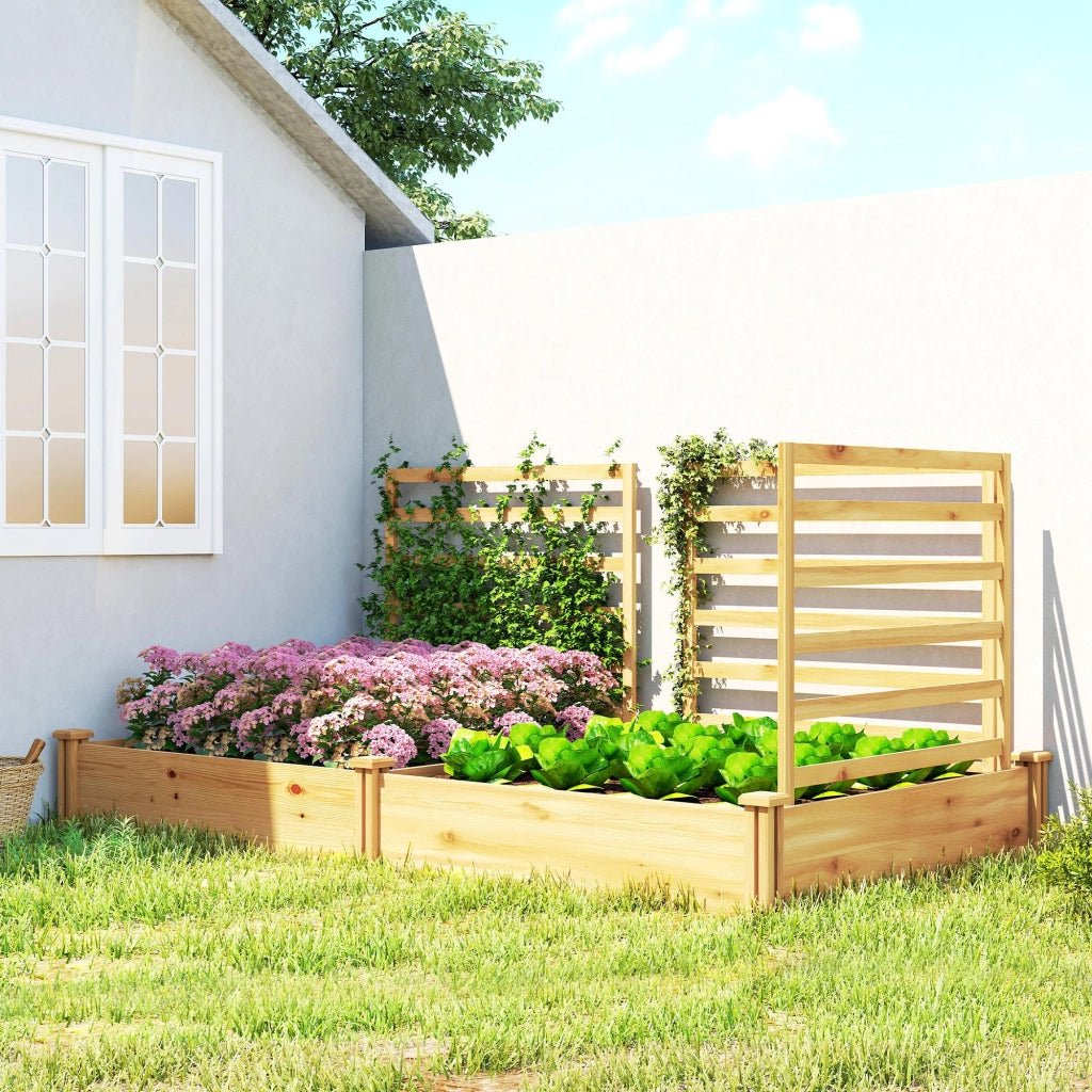 Hochbeet con Spalier in Legno ¨C zephmum ¨C 240x125x102 cm Naturholz