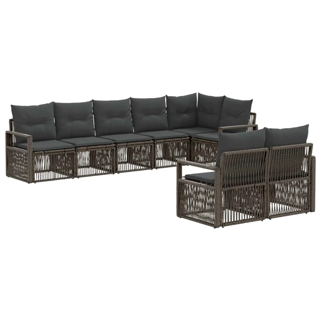 Set Divano da Giardino 8 pz Grigio polyrattan 3435773
