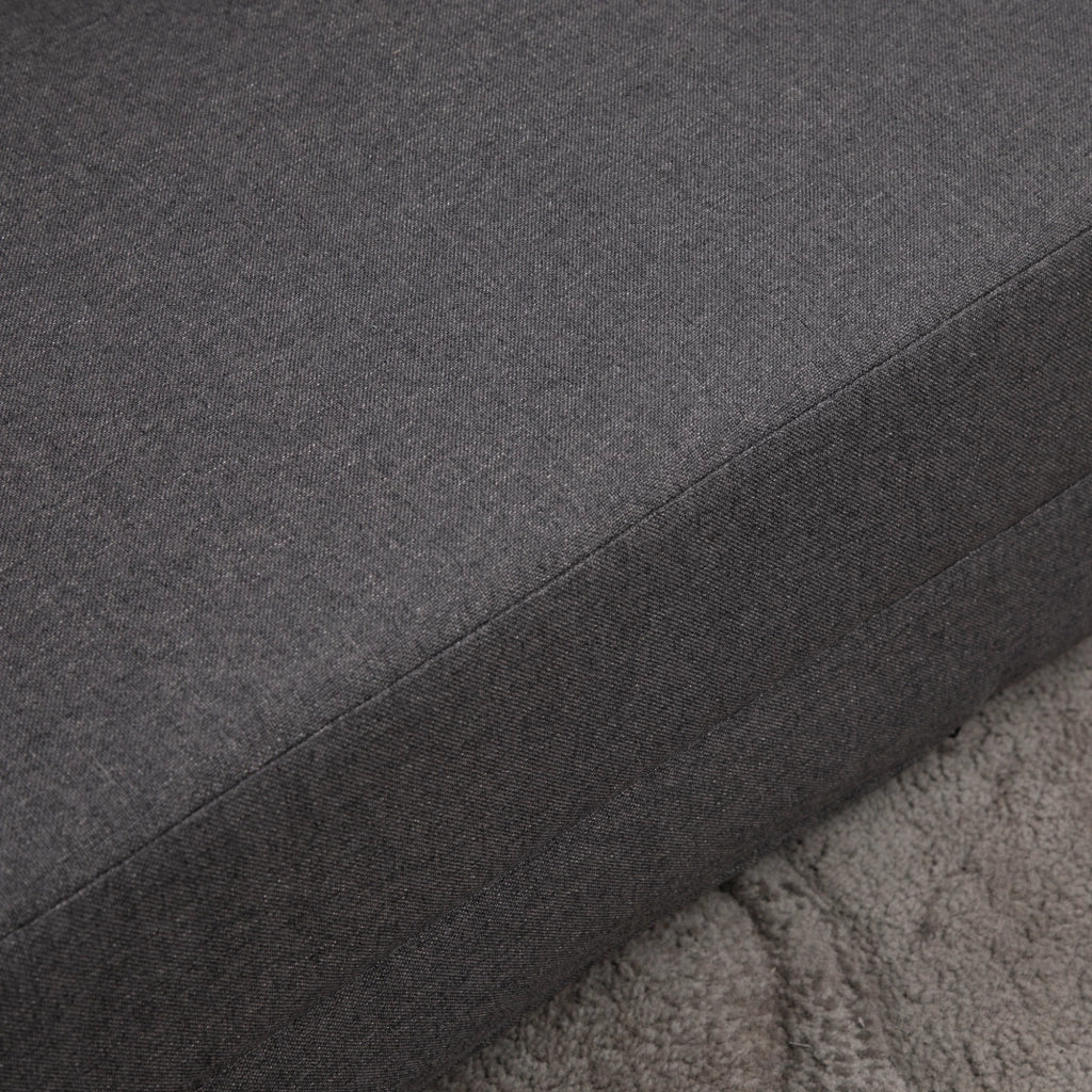 POLTRONA 2 in 1 pieghevole con schienale regolabile 60x80x56 cm Lino Grigio scuro