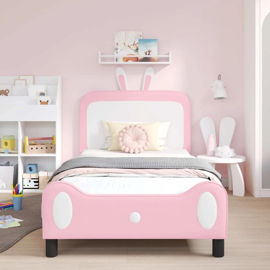 Struttura letto bambini con testata Rosa 80 x 200 cm PU