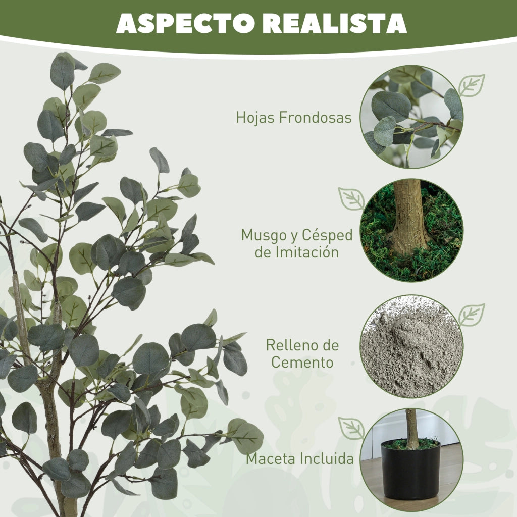 Pianta Artificiale Eucalipto ¨C Minimal ¨C Verde 150 cm in Vaso