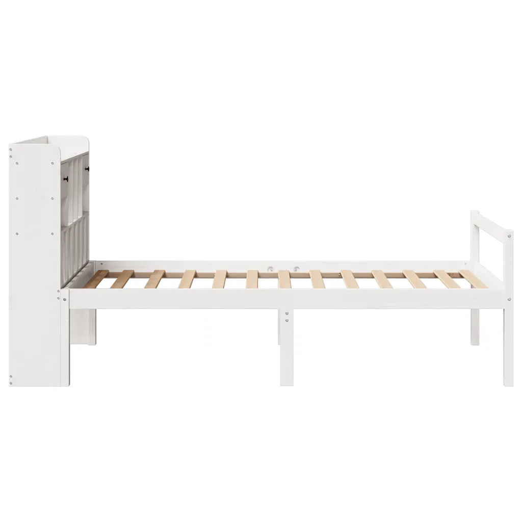 Letto con Libreria senza Materasso-Struttura Letto con contenitore 75x190 cm in Legno Pino 540566