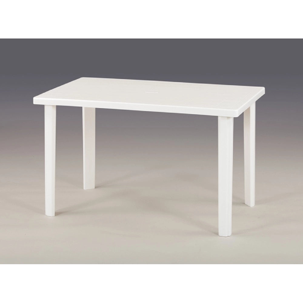 Trade Shop - Tavolo Rettangolare Da Giardino 120x70cm Bianco Perfetto Per Spazio Esterno 016301 -