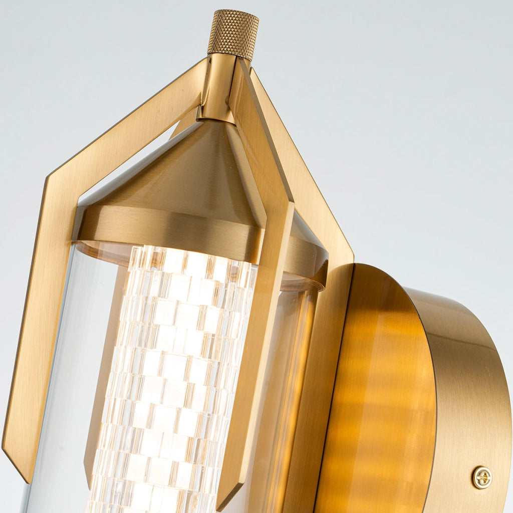 Applique bagno retro oro tubo vetro 50cm LED 18W Quintiesse