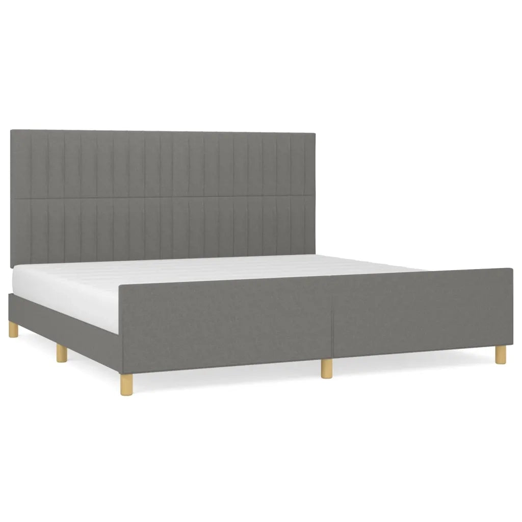 Giroletto senza Materasso Grigio Scuro 200x200 cm Tessuto 3125244