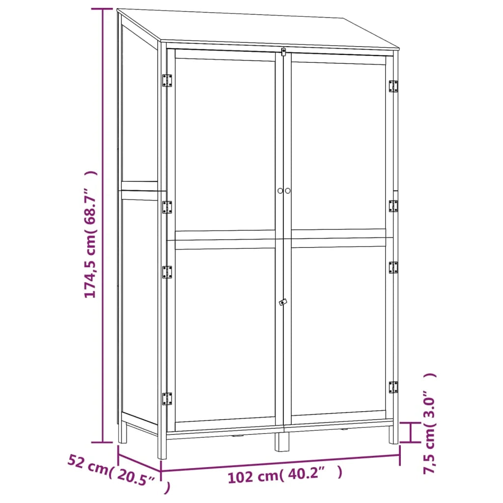 Casetta da giardino 102 x 52 x 174,5 cm in legno massello di abete bianco 02_0044044