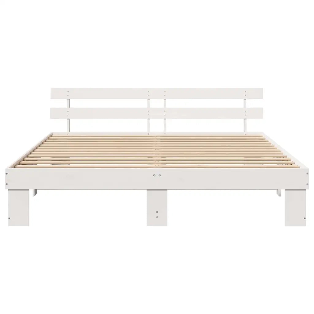 Struttura del letto Bianco 200 x 200 cm Pino massello