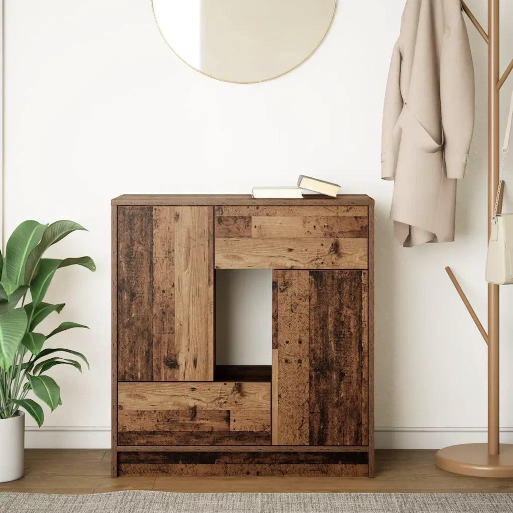 Credenza con Cassetti e Ante-Buffet-Armadio da cucina Legno Antico 70,5x34x74,5 cm