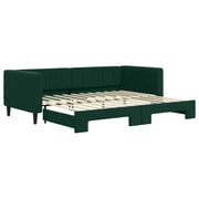 Divano letto | Sof¨¤ letto | Letto singolo Estraibile Verde Scuro 90x200cm Velluto