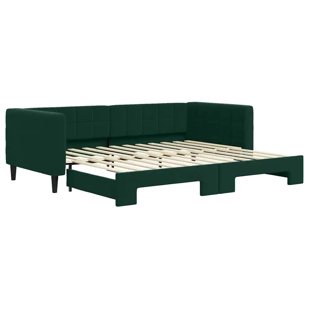 Divano letto | Sof¨¤ letto | Letto singolo Estraibile Verde Scuro 90x200cm Velluto