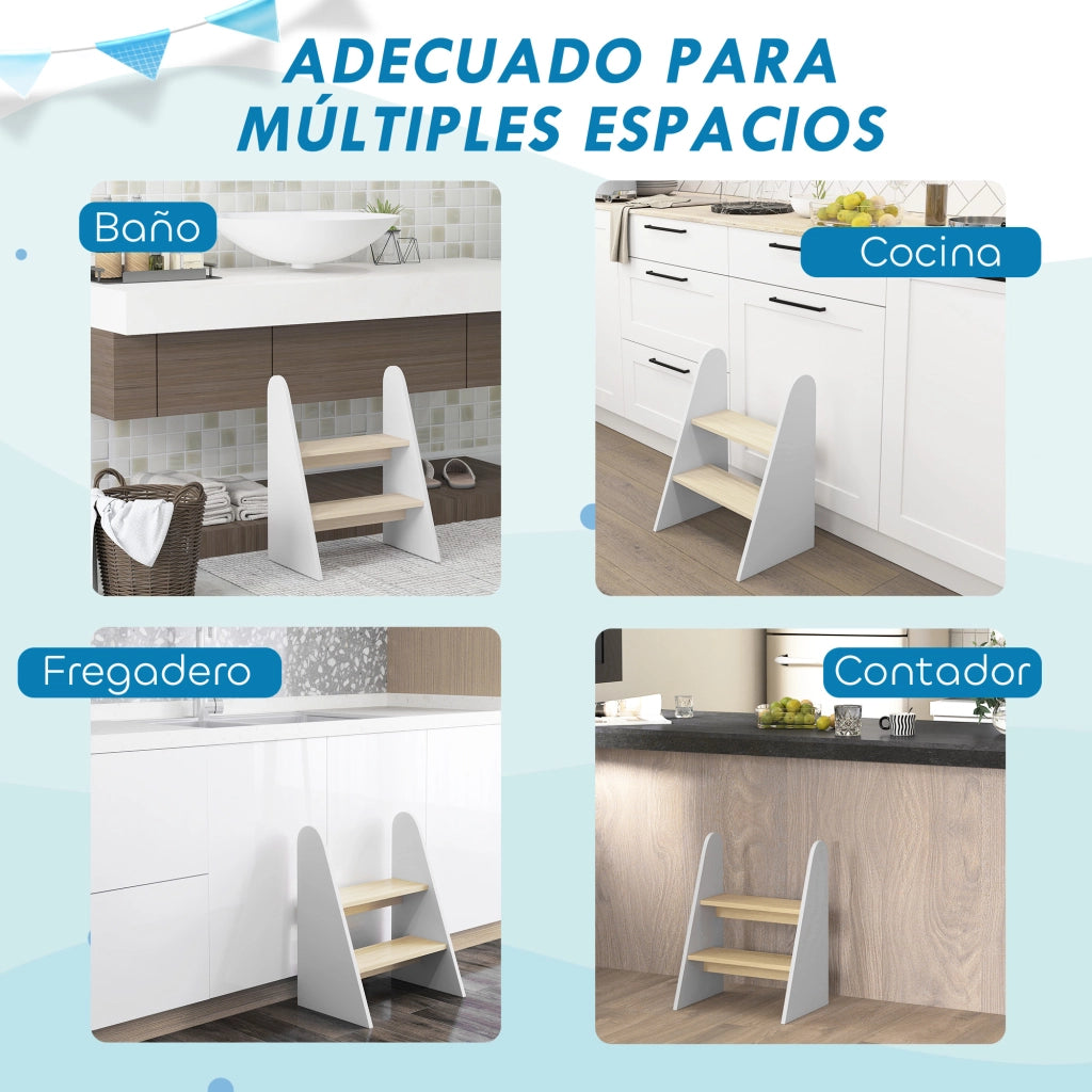 Scala a 2 Gradini per Bambini ¨C zephmum ¨C Bianco