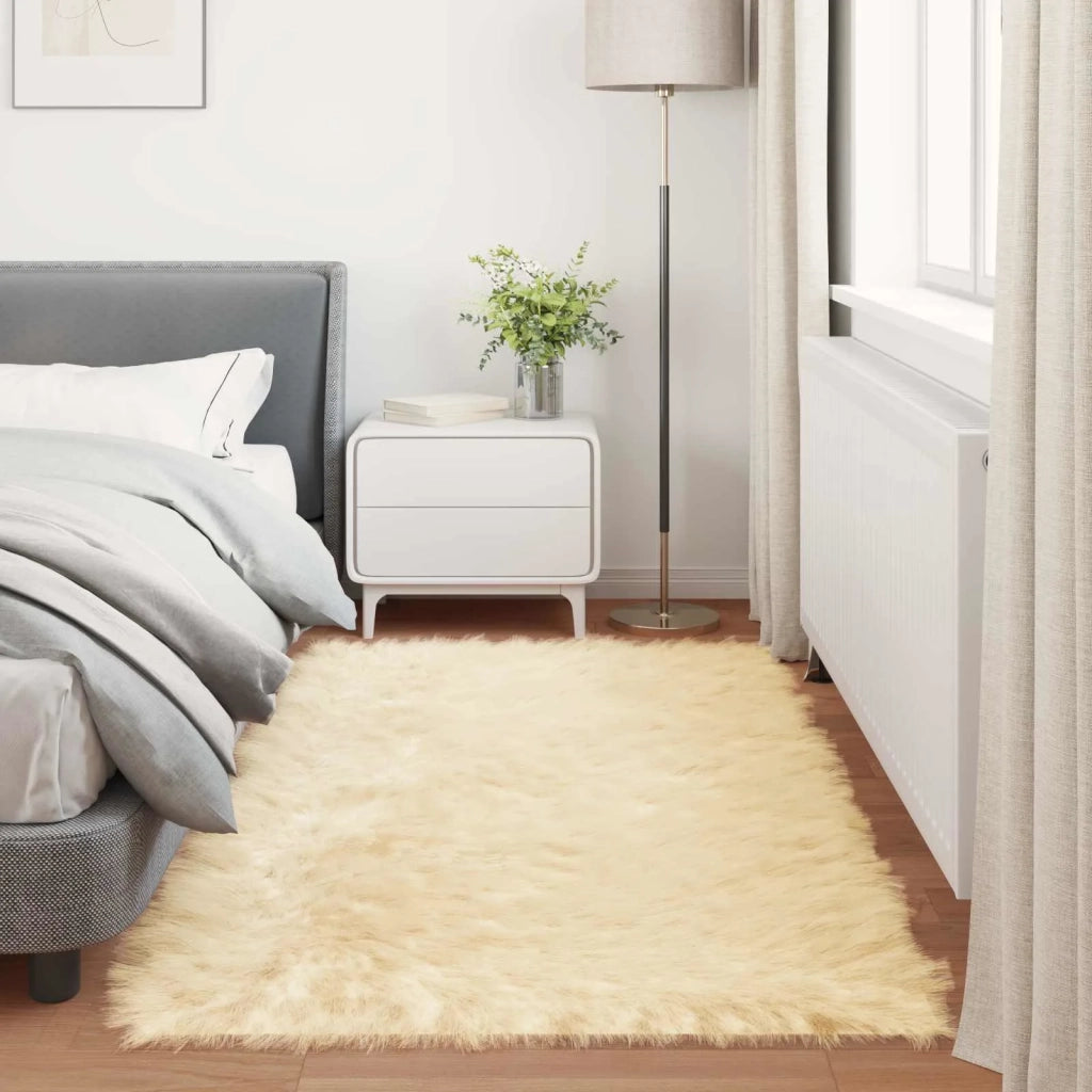 Tappeto in finta TAFALLA Crema 80 x 200 cm Poliestere 42021501