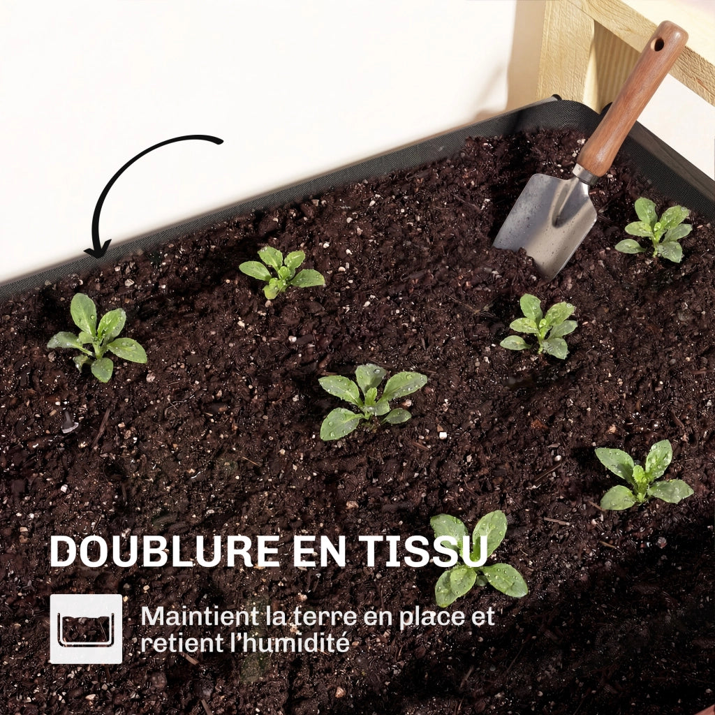 Cassone rialzato da giardino con piedini ¨C Xylo ¨C grigio, tessuto non tessuto, 98x37x90 cm