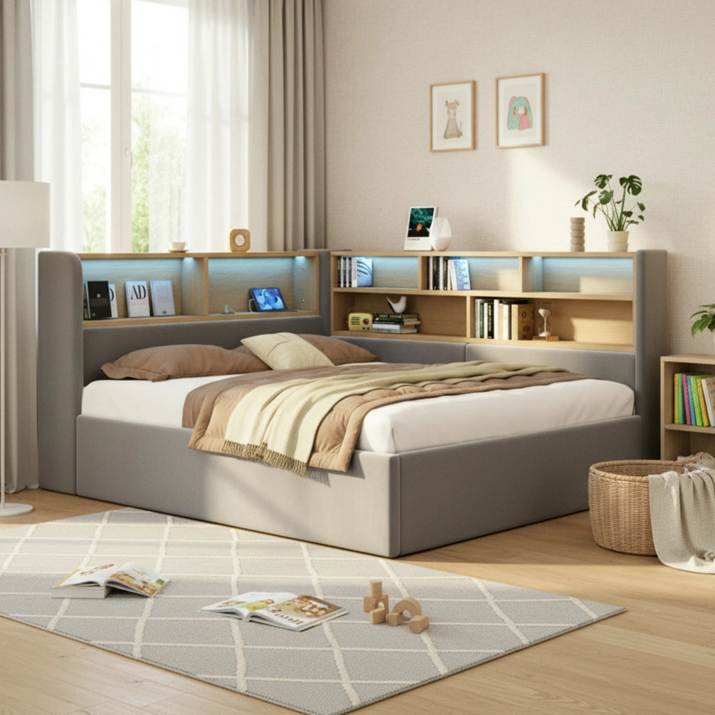 letto imbottito velluto grigio 140 x 190 cm
