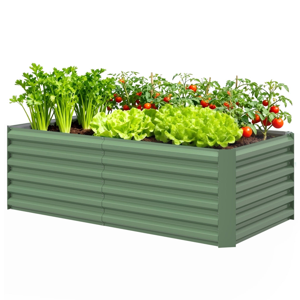 Fioriera rialzata in acciaio galvanizzato ¨C Xylo ¨C 180x90x57,5 cm verde chiaro
