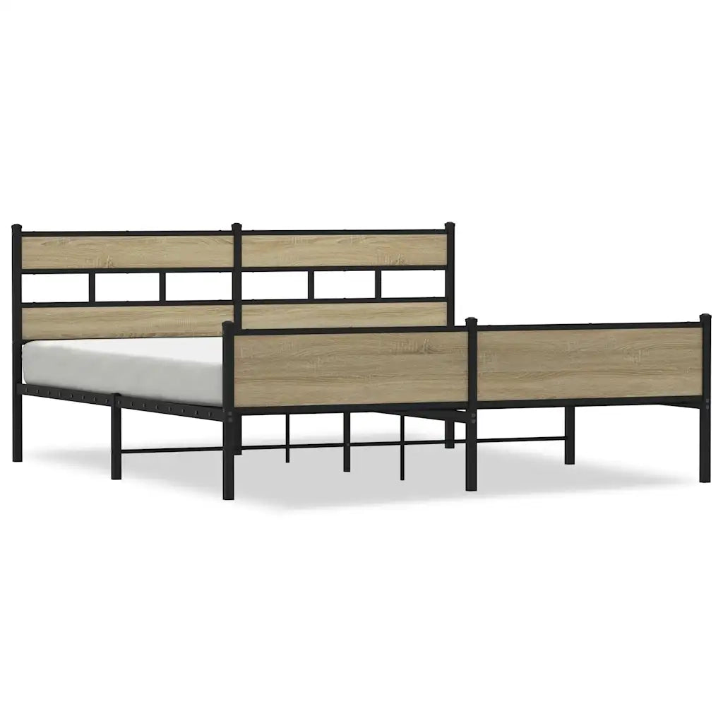 Giroletto senza Materaso in Metallo Rovere Sonoma 200x200 cm 3308507