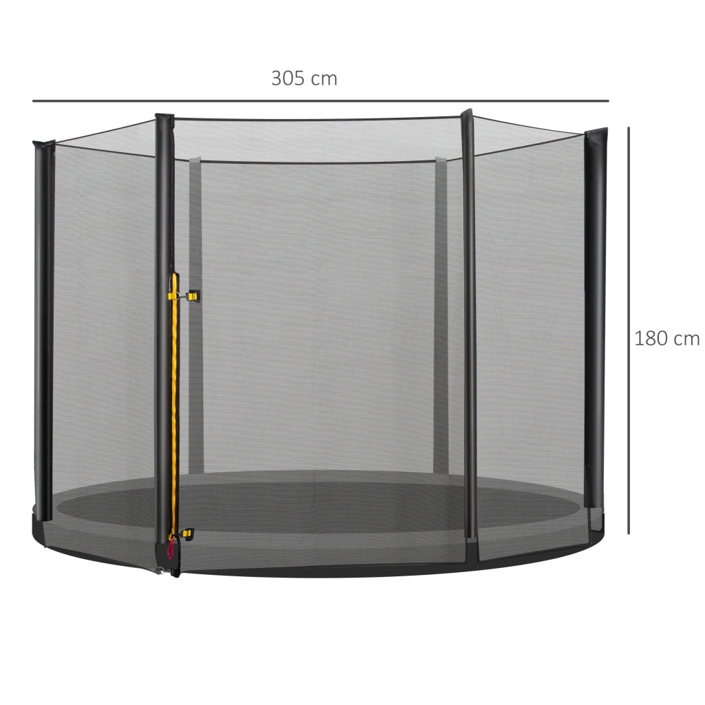 Rete di Sicurezza di Ricambio per Trampolino ¨C Xylo ¨C ?305 cm, 6 Pali, Porta con Zip, Nero