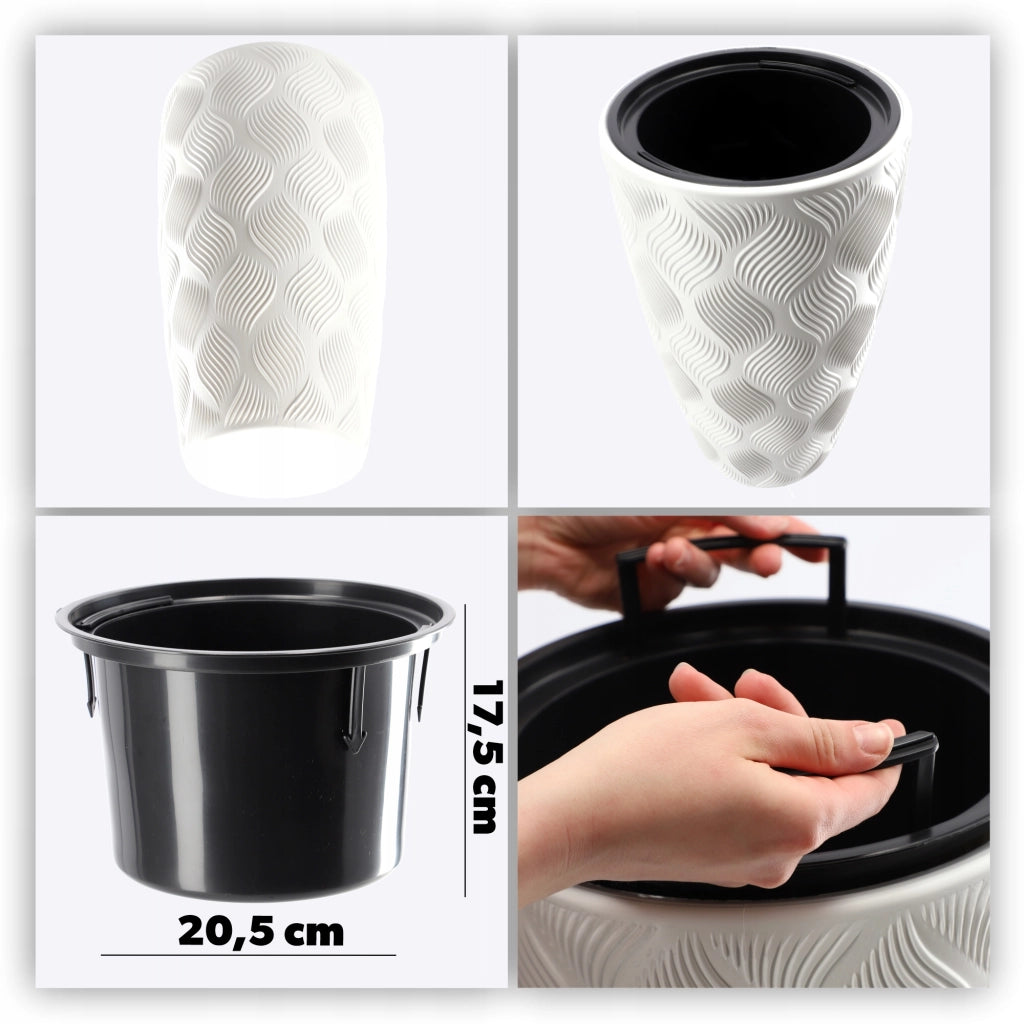 Vaso da fiori KADAX con inserto 48 cm, copertura in plastica alta
