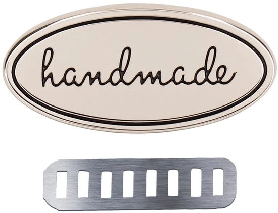 Etichette manufatti a mano 5 pezzi - Etichette per borse - Decorazione DIY - Etichette metalliche - Resistenti e durature - Adatte per cucire e ricamare