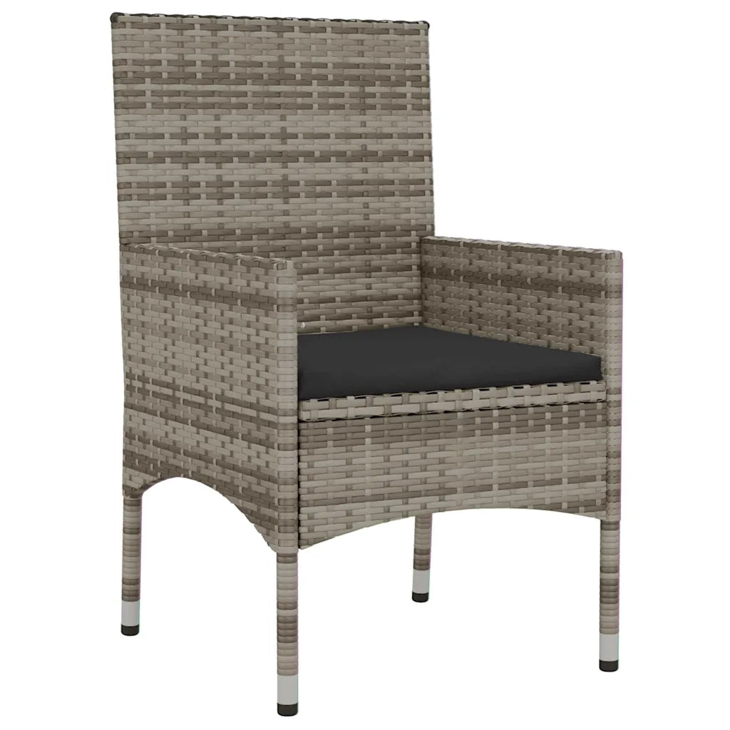 Set Divani da Giardino 4 pz con Cuscini in Polyrattan Grigio 319505