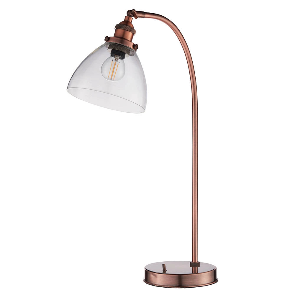 Lampada da tavolo industriale rame anticato E14 Endon