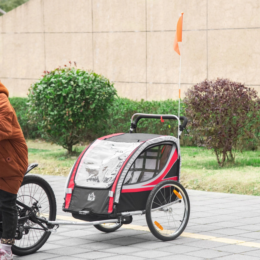 Carrello per bicicletta bambini 2 in 1 ¨C zephmum ¨C rosso