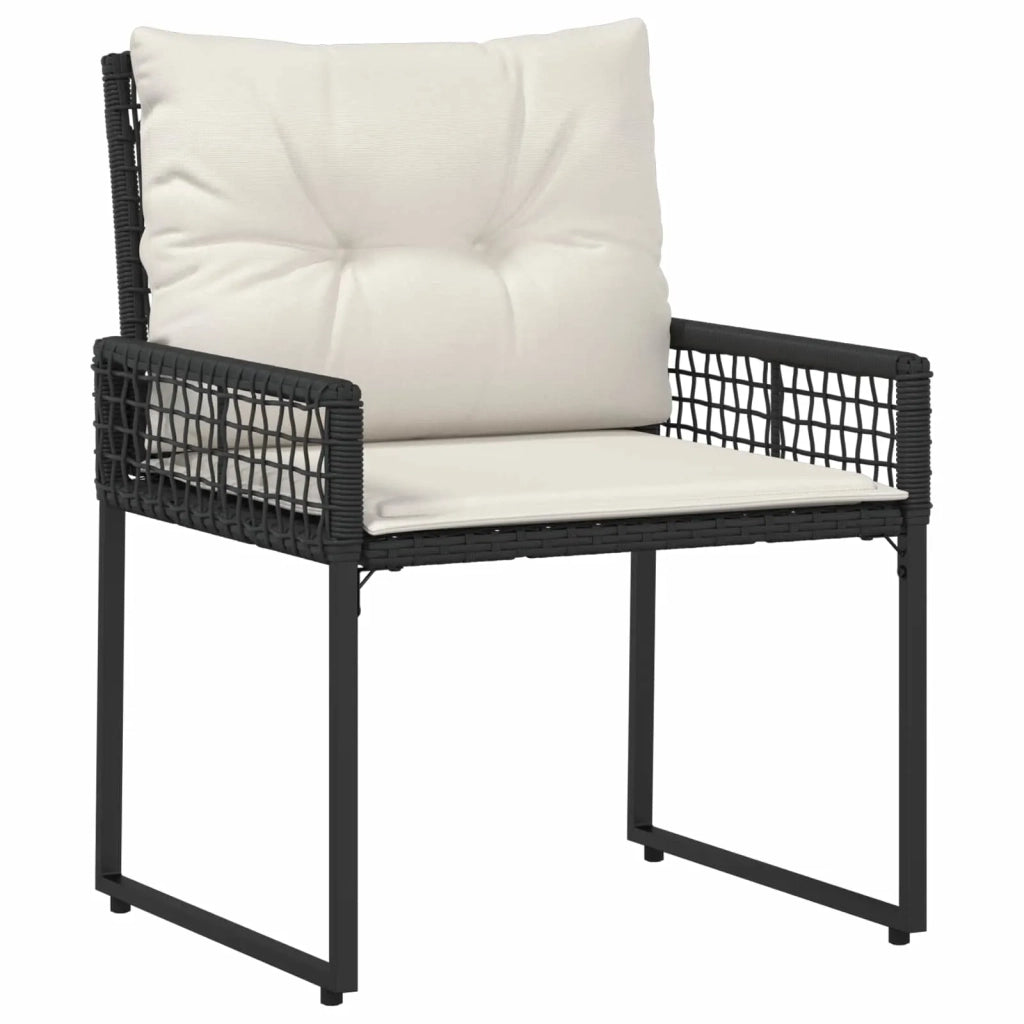Set di Mobili da Esterno con cuscino 5 pcs Nero e Bianco 42025170