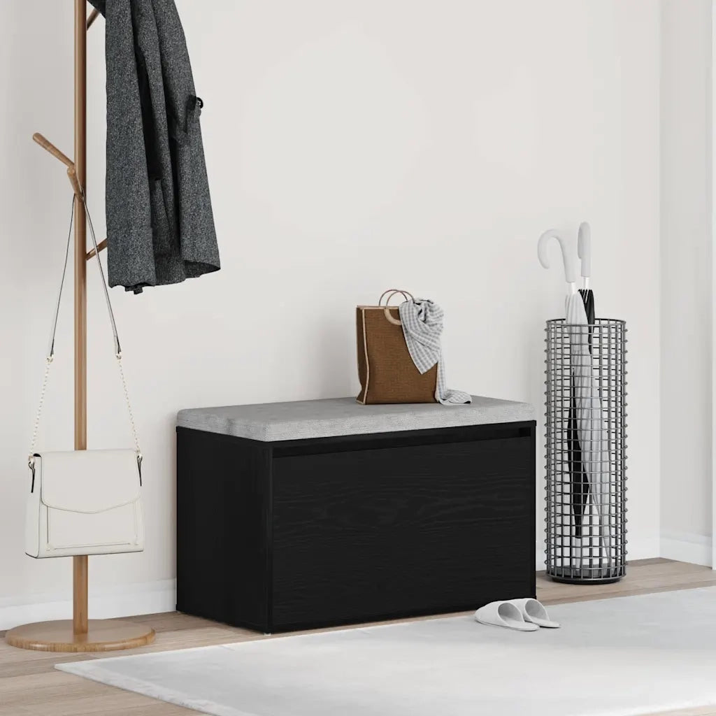 Panca per ingresso con cassetto Rovere Nero 80 x 40 x 45 cm 862701