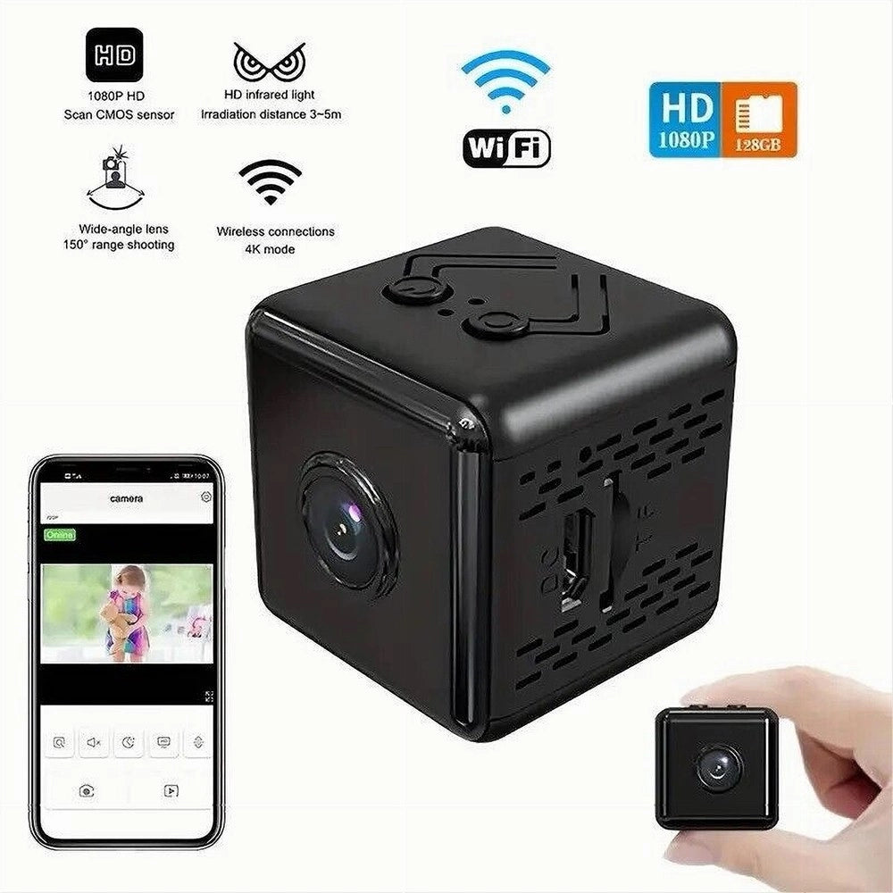 Trade Shop - Micro Camera 1080p Hd Wifi Mini Ip Telecamera Nascosta Videocamera Magnetica X9 -