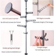 Droogrek perimetrale con stanghe telescopiche regolabili da pavimento a soffitto - 4 strati di metallo con sistema di fissaggio angolare
