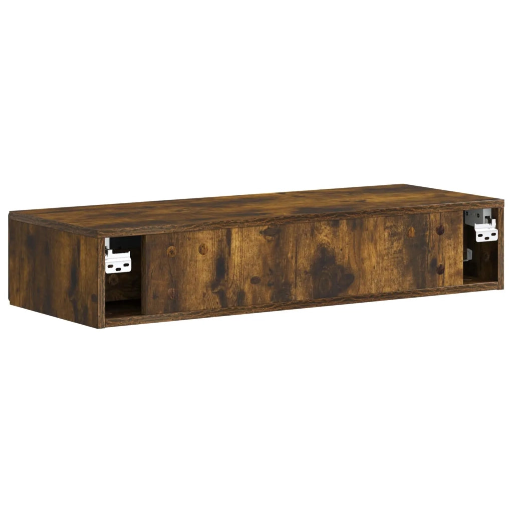 Tavolino da Parete Laterale | Tavolo laterale | Tavolino Rovere Fumo 87,5 x 34,5 x 17 cm