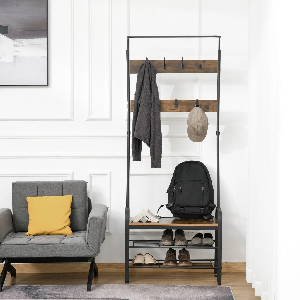 Appendiabiti con ripiani ¨C Minimal ¨C Nero 72x34x185 cm