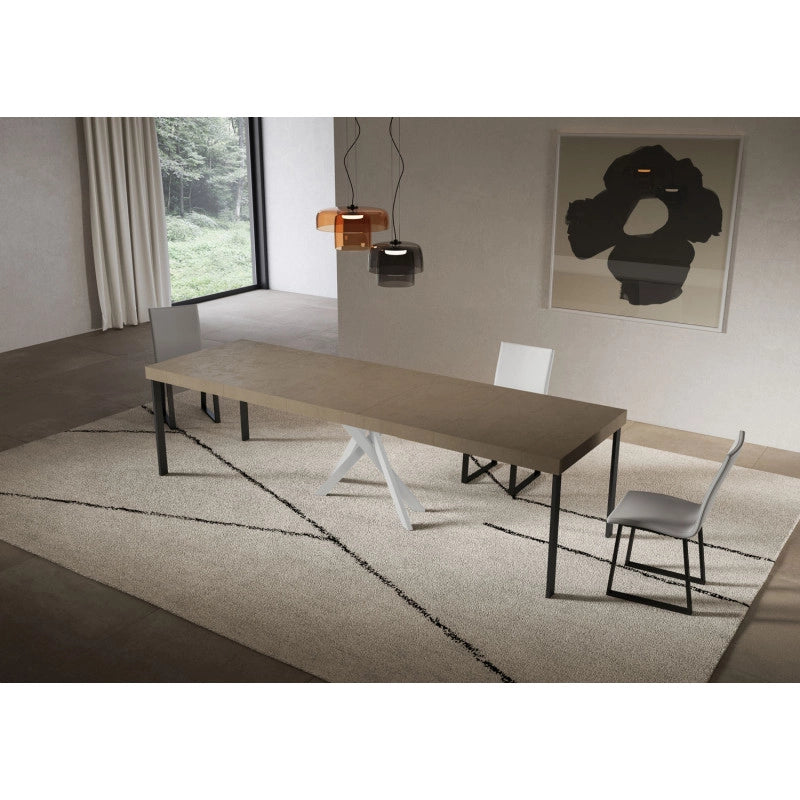 Consolle allungabile 90x40/300 cm Saki Premium telaio Bianche - Tortora